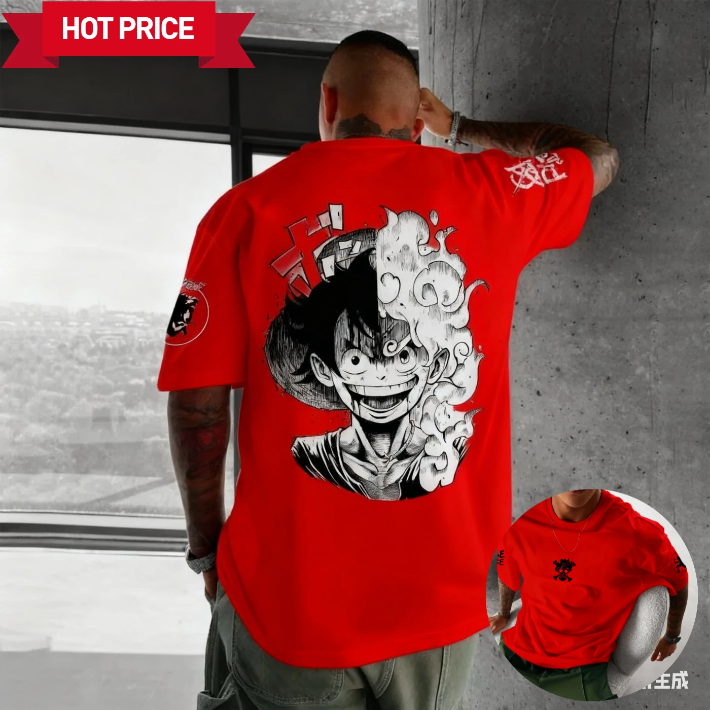 Camiseta de Anime Harajuku de One Piece 2026, Nueva Colección de Verano, Nika Luffy, Estilo Retro, Unisex, para Hombre y Mujer, Manga Corta, Talla Grande