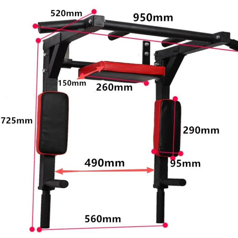 Wall horizontal bar household door frame parallel bar pull-up equipment