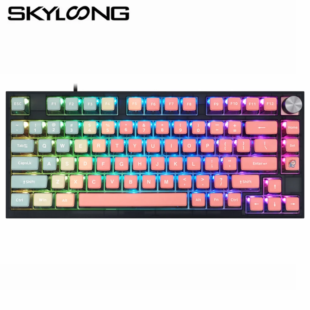 

Skyloong GK75 RGB Mechanical Keyboard Switches Hot Swappable Knob PBT Lite Gasket Programmable WIN MACOS 2.4G Wireless Keyboards