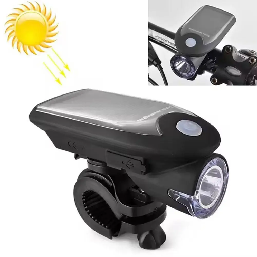 Bike Front Lights Night Riding Bicycle Taillight Solar Energy Outdoor Safety Waterproof Warning Lamp MTB Cycling Light Ligh I0I1