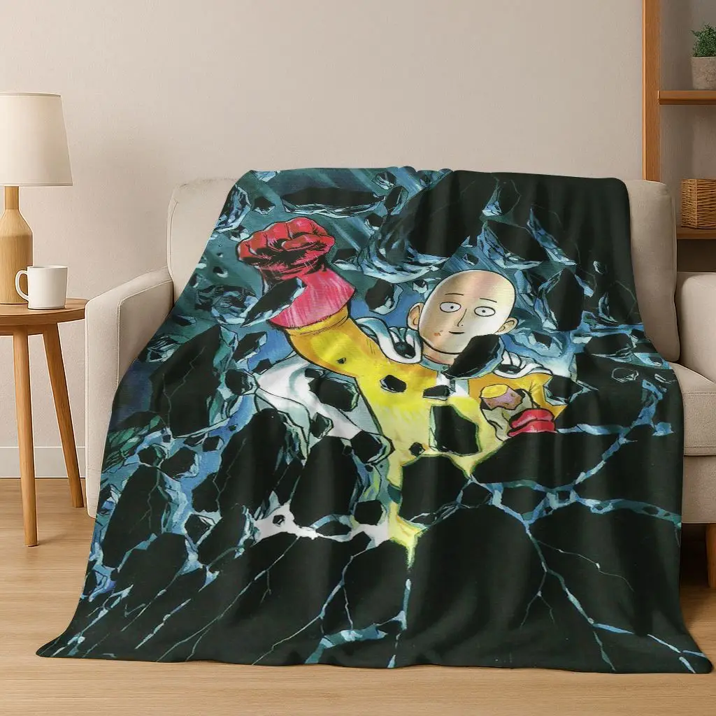 

Anime One Punch Man Saitama Cartoon Cartoon Flannel Blanket,Cozy Soft Throw Blanket for Home Bedroom Bed Sofa Picnic Cover Kids