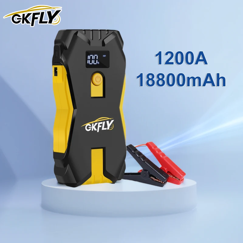 GKFLY 1200A Jump Starter Power Bank Starting Device Portable Emergency Booster for 12V Vehicles Small Trucks