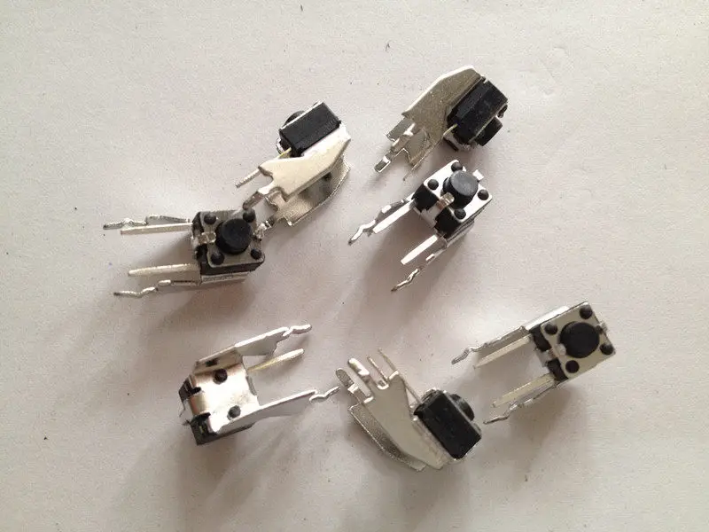 200pcs/with long bracket horizontal tactile switch micro switch button 6 * 6 * 5MM copper foot button jog