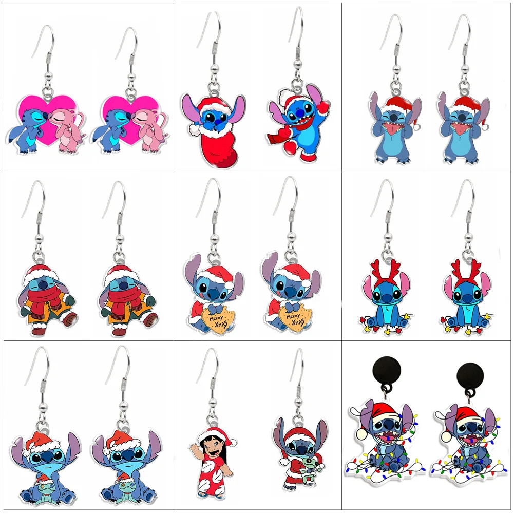 

Hot Disney Stitch Anime Cute Cartoon Morphism Stitch Earrings for Female New Trendy Jewelry Accessories Creative Christmas Gifts