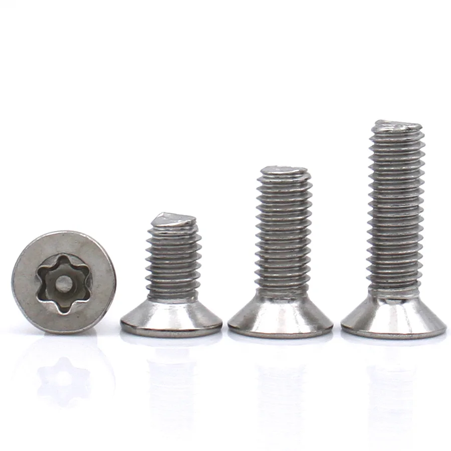 2-100pcs 304 Stainless Steel Six lobe Torx Security Screws Flat Countersunk Head Machine screws bolts Star Drive M2-M12