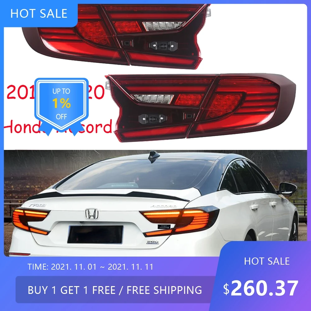 

Комплект задних фонарей для Honda Accord 2018-2020 гг., светодиодные задние фонари, аксессуары для авто, противотуманные фары для Accord