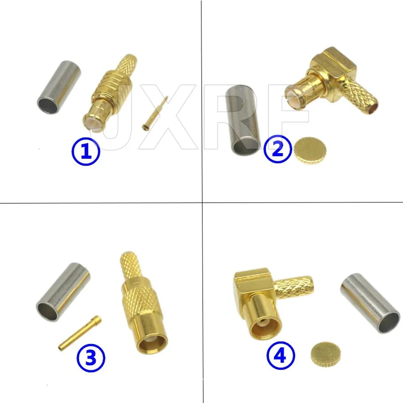 RF coaxial connector MCX male MCX female feeder connector 50 ohm straight bend RG316 RG174 cable