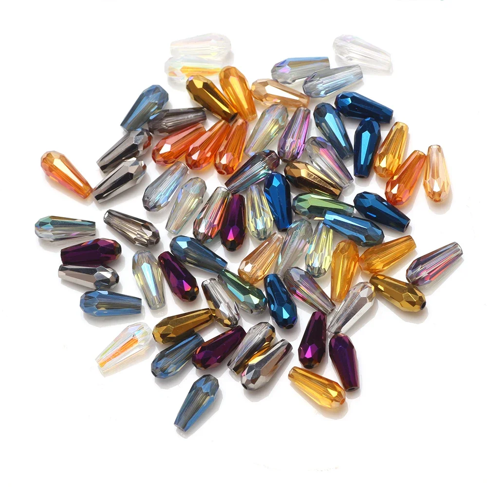 3x7/4x10mm Mixed Crystal Glass Teardrop Beads DIY Loose Spacer Crafts Jewelry Making Earings Garment Needdlewrok Accessories