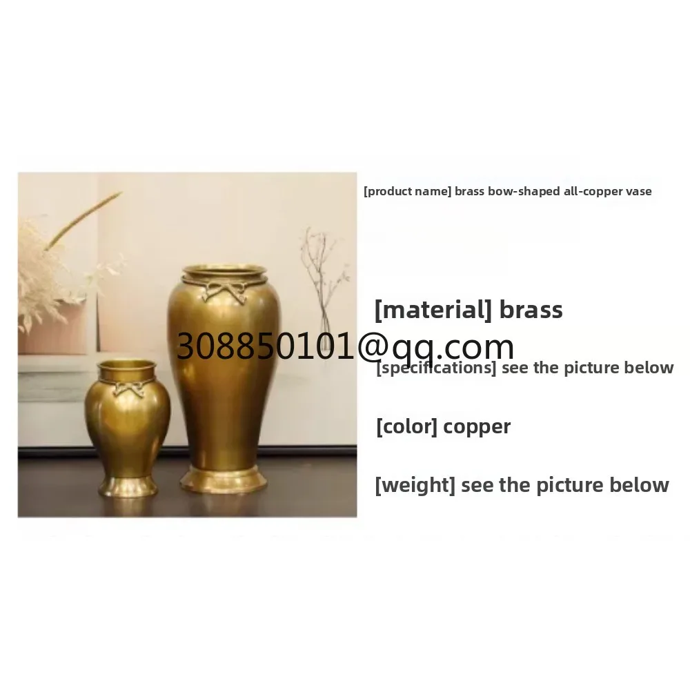 Handmade Sweet Luxury Vase Flower Utensils Neoclassical Copper Vase Home Decoration Ornament