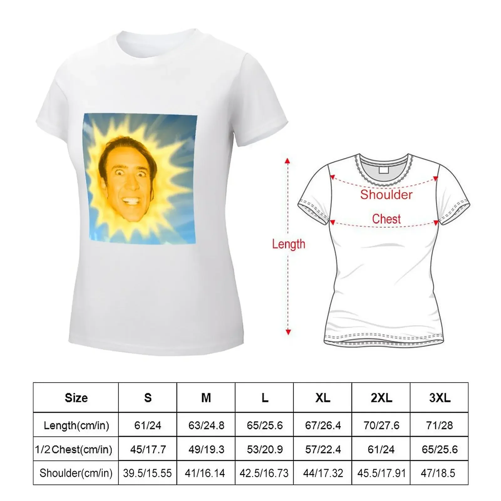 Nicolas Cage Sun T-shirt cute clothes animal print shirt for girls funny t shirts for Women