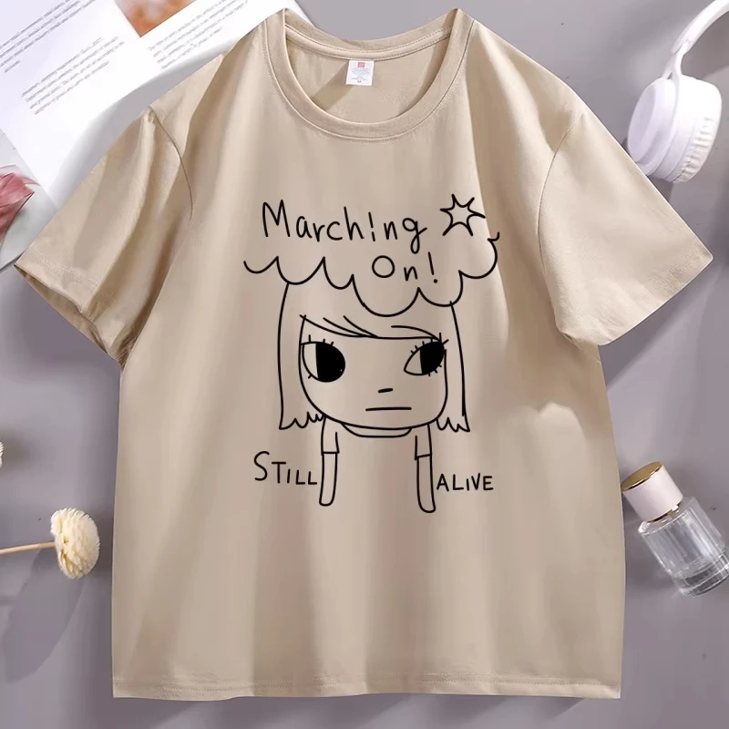 Yoshitomo Nara T-shirt Funny Japan Kawaii Cute Anime T Shirt Cotton Men Women T Shirt New Tee Tshirt Casual Round Neck Tops