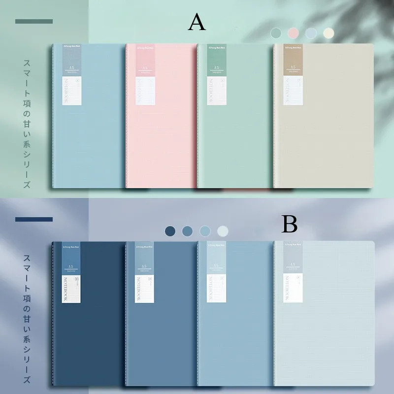 4pcs Good-Looking Morandi Car Line Notebook A5 Thickened Large Notebook,Horizontal Line Homework Notebook,Suture Notebook.