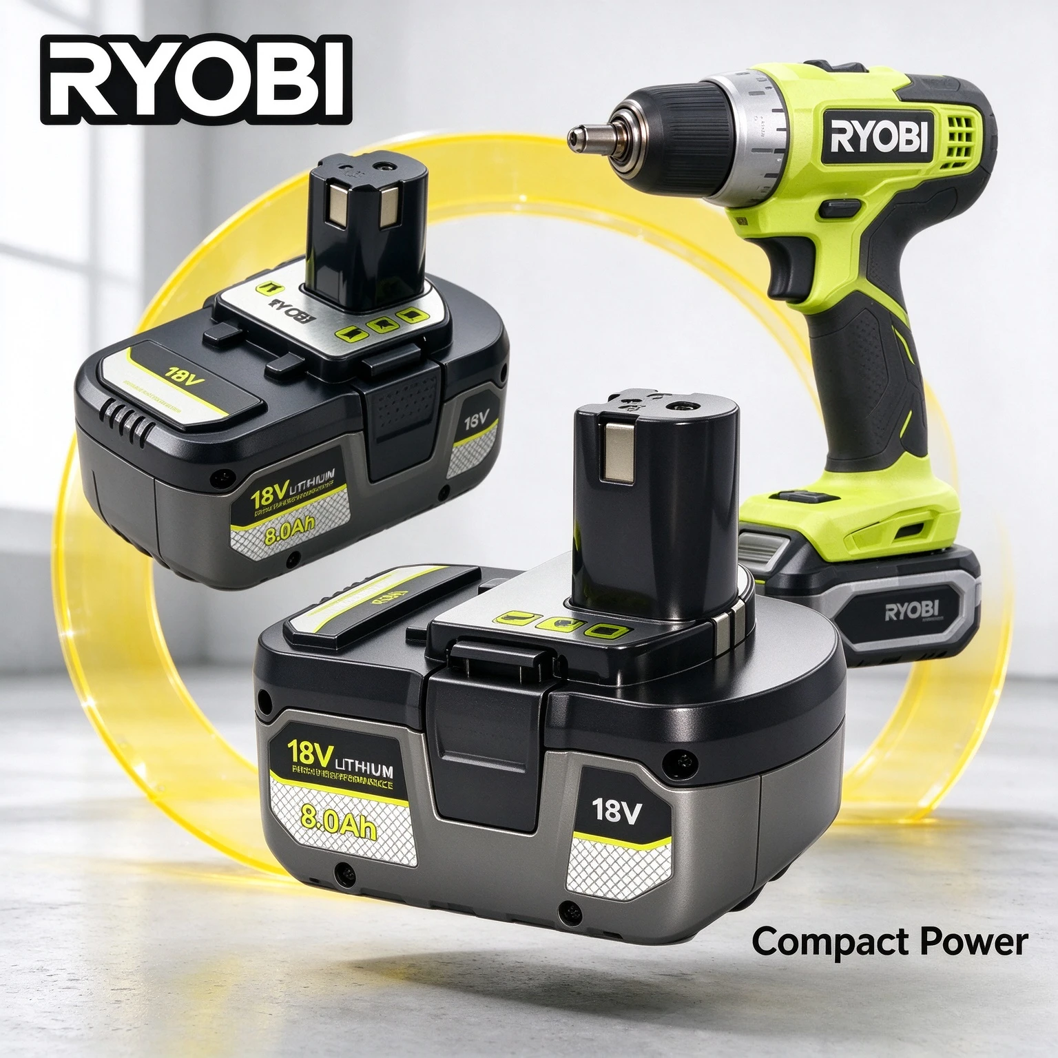 For RYOBI 18V 4.0Ah 6.0Ah 8.0Ah Lithium Battery Compatible P108 RB18L60 RB18L80 Wear-resistant Shell Design Power Tool Battery