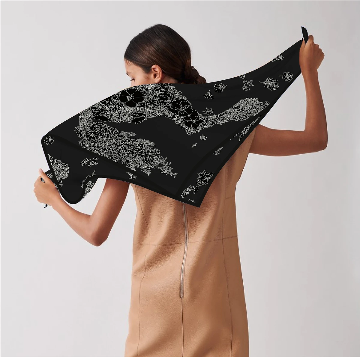 90cm Fashion Hot Horse Twill Silk Scarf Shawl 2024 Brand Square Scarf Women Hijab Luxury Bandana Foulard Neckerchief Head Scarf