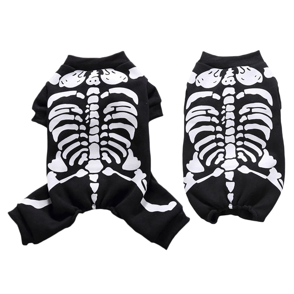 Halloween Pet Cat Hooded Winter Funny Pet Skeleton Cosplay Costumes Halloween Kitten Puppy Personality Cosplay Party Apparels