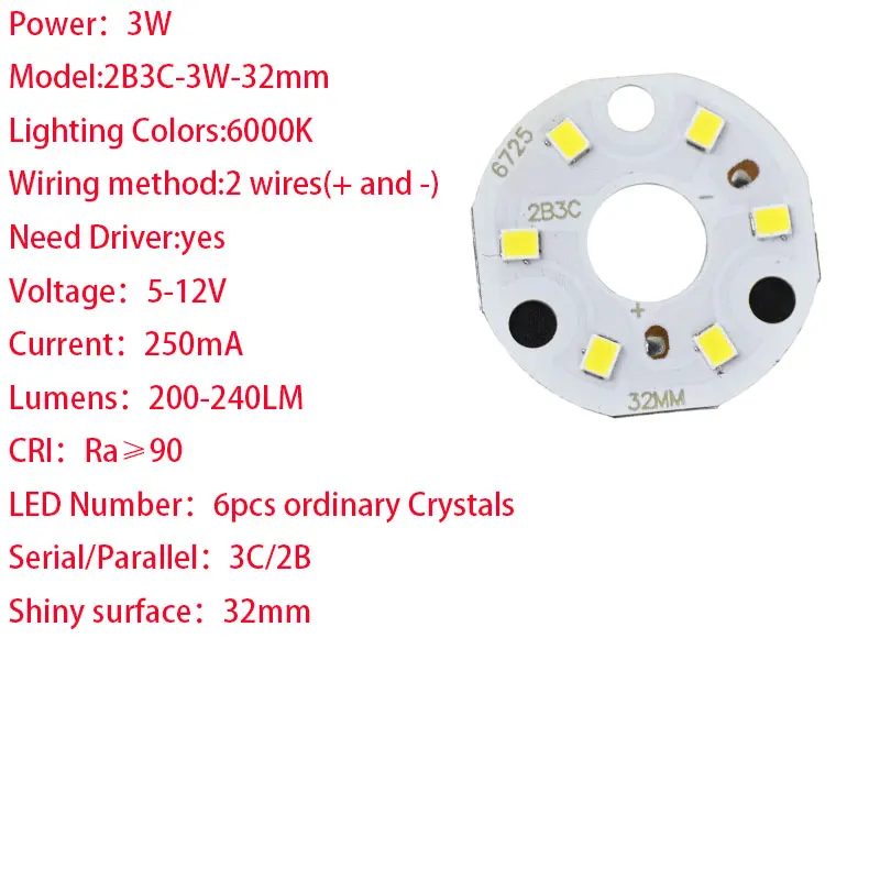 Chips de bombillas LED, suministro de accesorios de iluminación, 2B3C/5C, 3W/5W, 2835 SMD