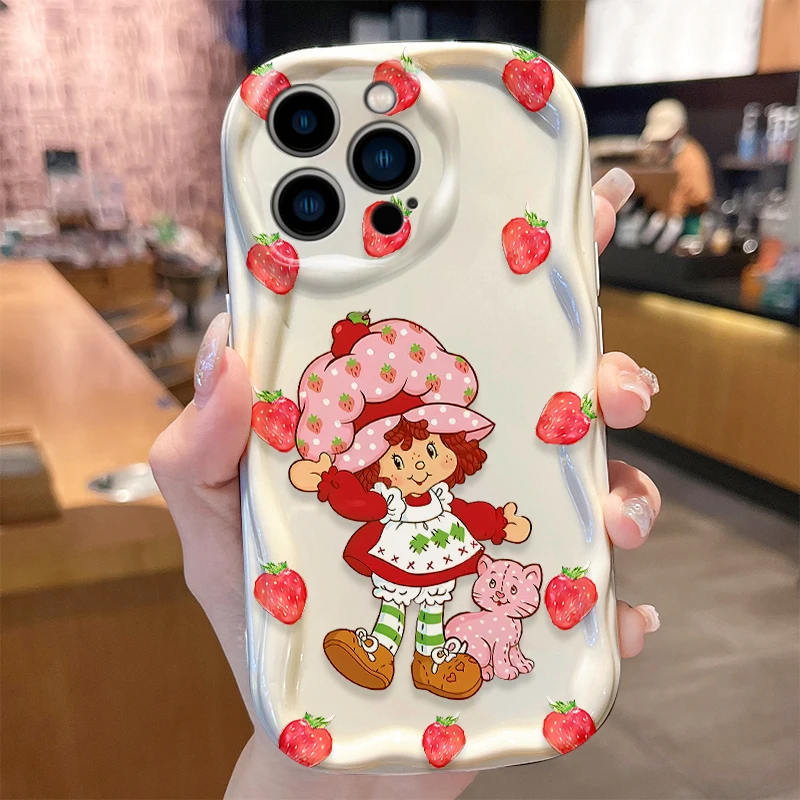 Strawberry Shortcake Wave Case for iPhone 16 E 15 Pro Max 14 13 12 Mini 11 Pro Max XS X 8 7 Plus Liquid Silicone Covers Funda - náhled 2