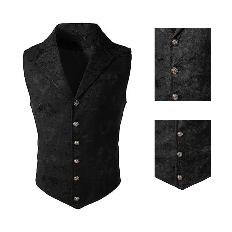 Gothic Vest Pants Combination Men\'s Suit Vest Pants, Steampunk Victorian Stage Pantalon Performance Style Waistcoat Banquet Dres