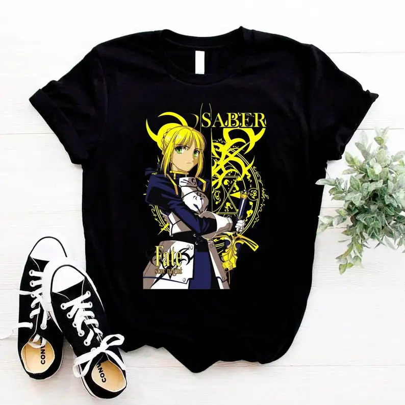 

Fate Stay Night Saber Anime Shirt, Artoria Pendragon Manga Shirt, Shirou Emiya, Ritsuka Fujimaru