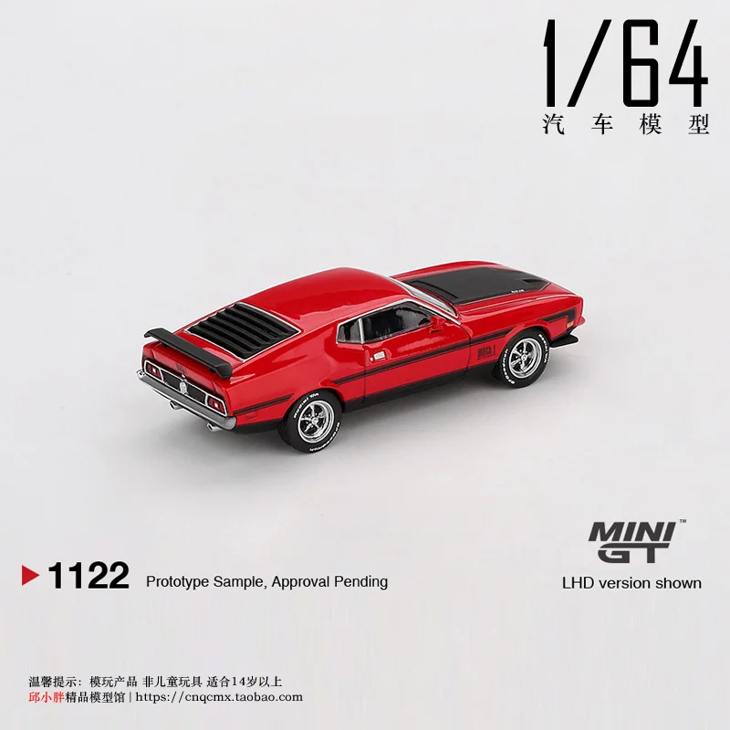 MINI GT 1:64 フォード マスタング 1971 マッハ1 ダイキャストシミュレーション合金カーモデル、男の子の祭りのギフトおもちゃ、大人のコレクション装飾品。