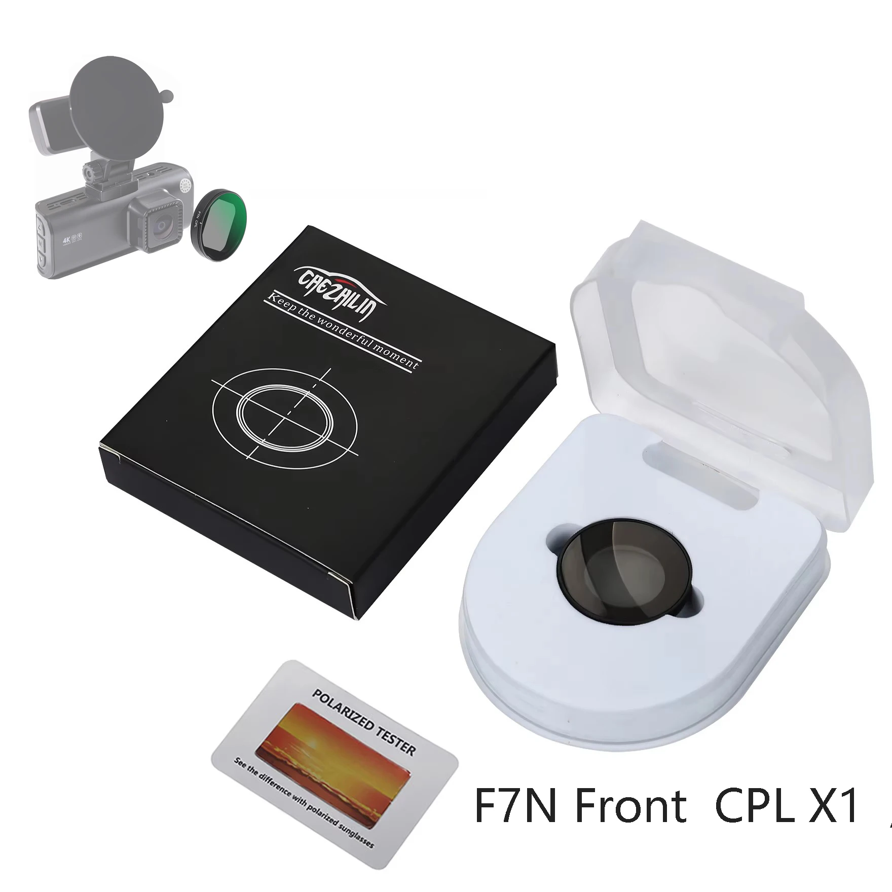 für REDTIGER F7N Zirkularpolarisierende Linse, CPL für Dashcam, Linsenschutz für F7N, Effektfilter unterstützen die F7N-Serie