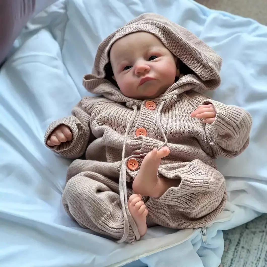 

19-дюймовая кукла Awake Levi Reborn, реалистичный размер новорожденного, 3D текстура кожи с видимыми венами, коллекционная художественная кукла ручной работы