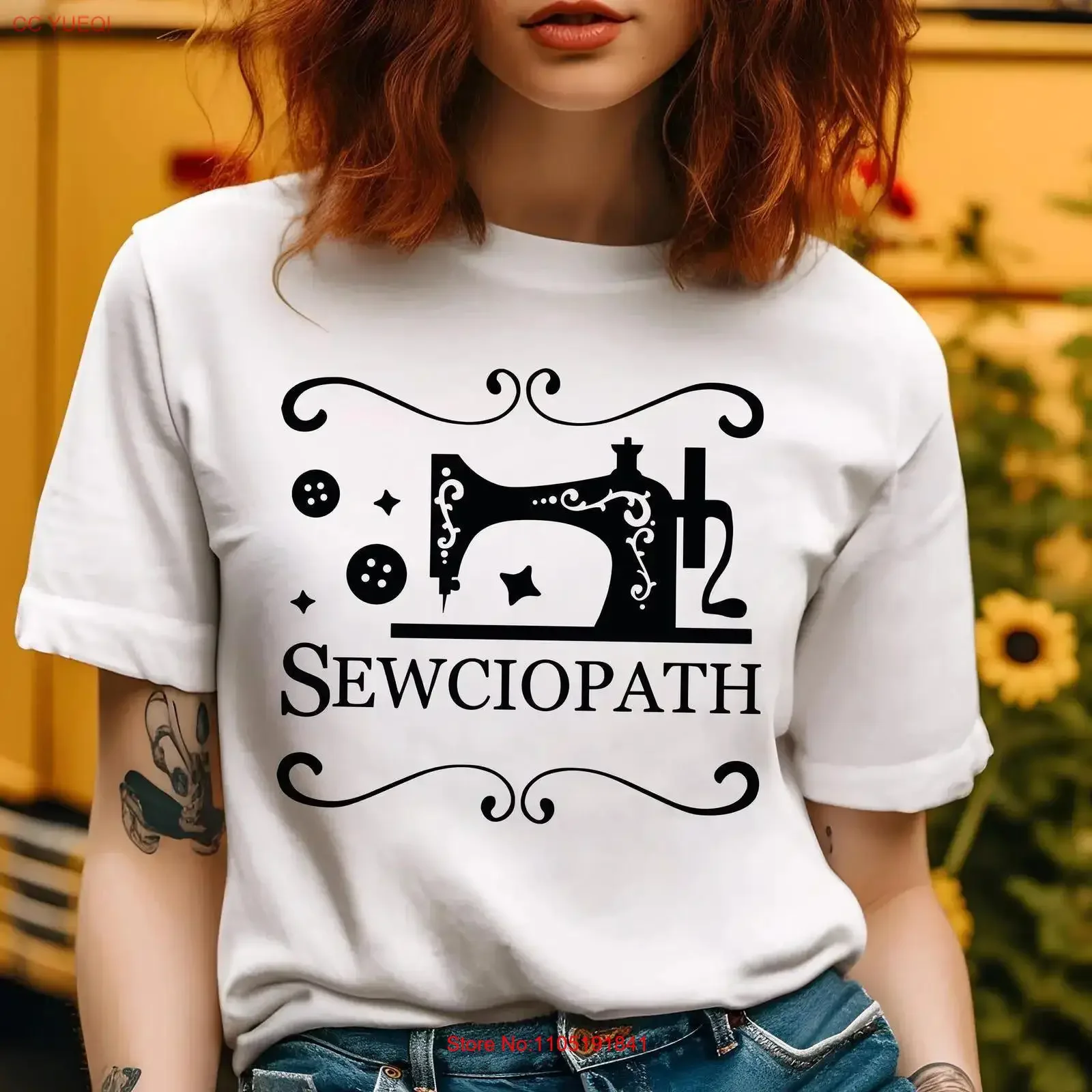 Sewing T Shirt Women Funny Sew Sewciopath for Lover Quilter  vintage Washed Casual fashion graphic streetwear Breathable