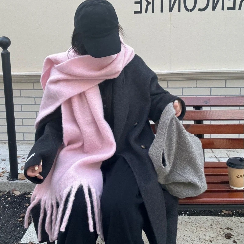 Korean Mohair Scarf Women Wint - Pashmina Wrap Large recension och pris