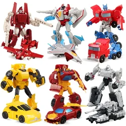 13CM Plastic Transformation Robot Cars Model Toys Kid Classic Robot Car Toys Action & Toy Figures Plastic Education Toys