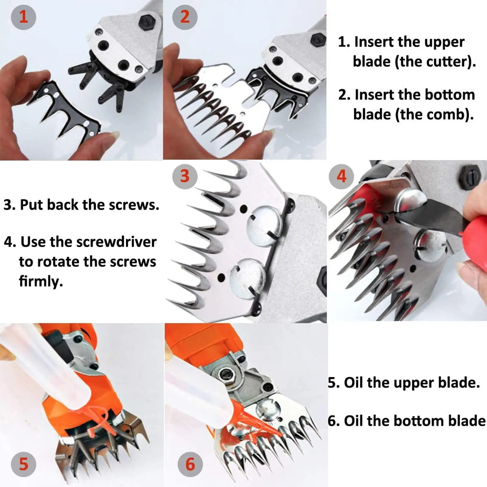 13 Teeth Curved Sheep Shears Blades Wool Clipper Comb Trimmer Cutter Set Kit for Grooming