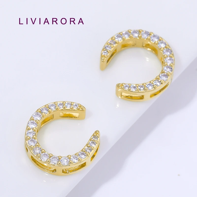 1/2/3Pcs 18K Gold Plated Brass Moon Charms Pendant For Jewelry Making,C Shape Round Charms,DIY Necklace Making Accessories