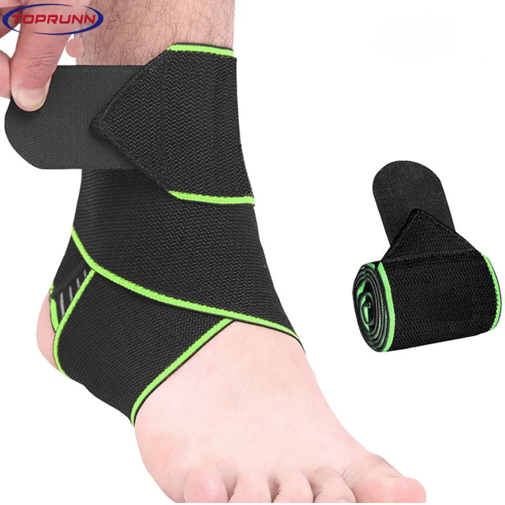 

TopRunn 1PCS Professional Sports Ankle Strain Wraps Bandages Elastic Ankle Support Brace Protector For Fitness Running