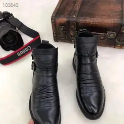 Italian Zipper Martini Boots Italienische Martini-Stiefel mit handgeprägtem Reißverschluss