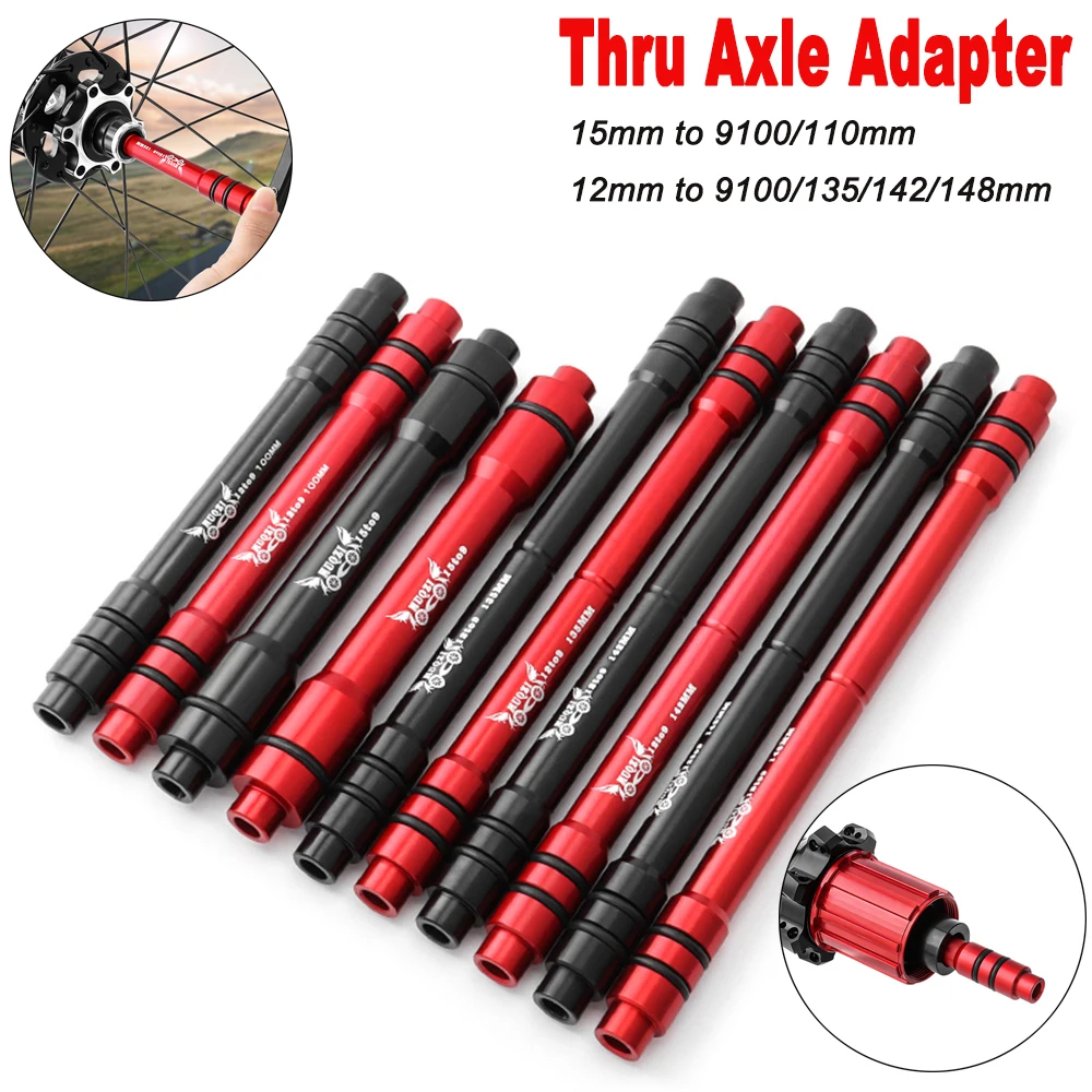 1PCS Thru Axle Adapter 12 to 9mm 110 135 142 148mm 15 To 9 100mm Thru Axle To Quick Release For MTB Road Bike Front Rear Wheel