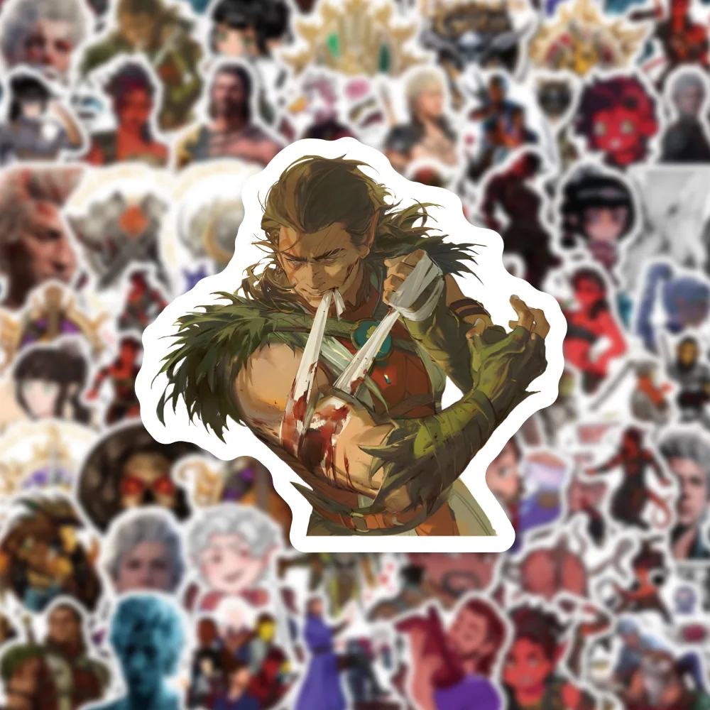 60 pièces Baldur's Gate jeu de rôle autocollants imperméables bricolage téléphone ordinateur portable bagages Cool autocollant pour enfant jouet cadeau