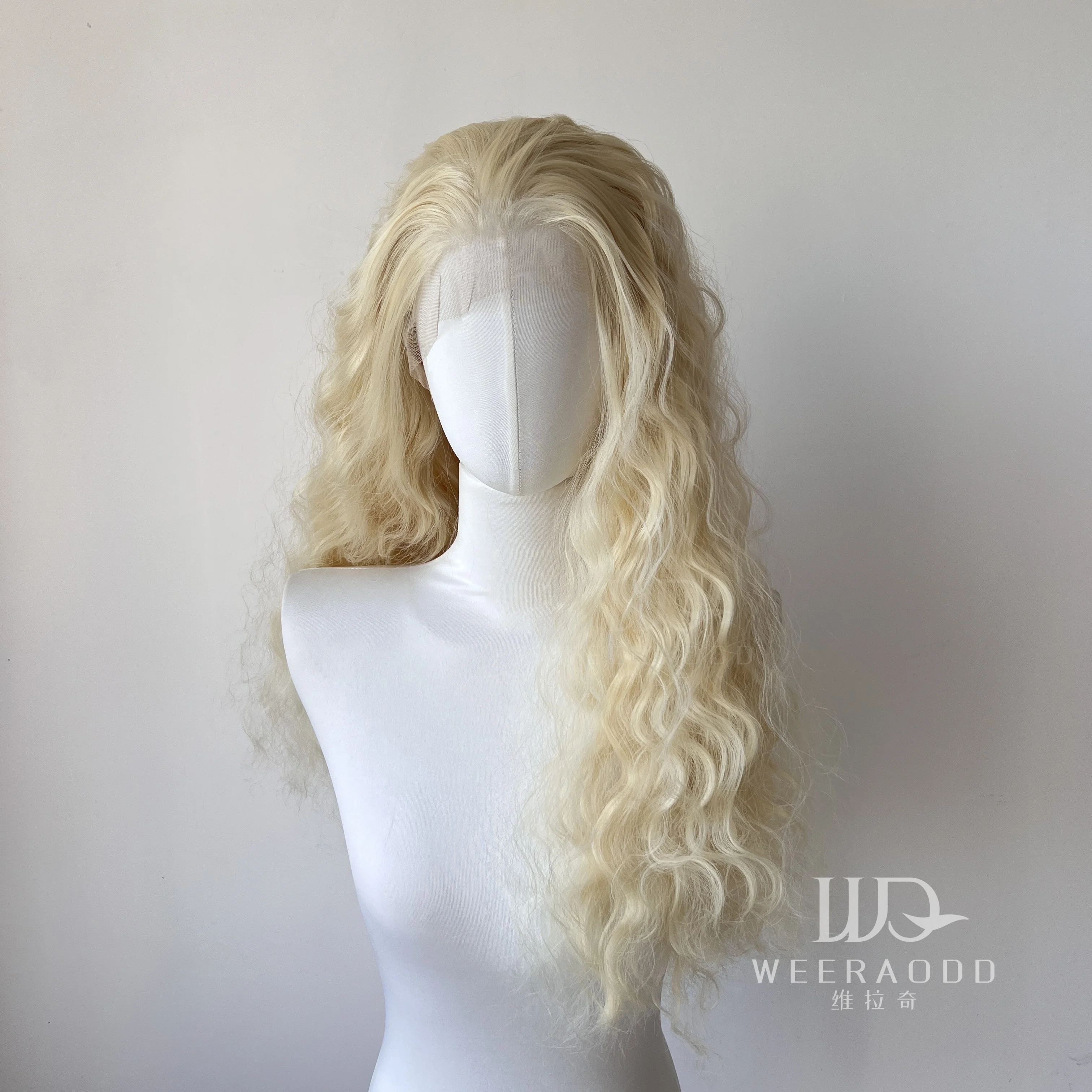 شعر مستعار أشقر فاتح الدانتيل الجبهة الباروكات للنساء مجعد 26 بوصة 13*4 HD الدانتيل الباروكات ارتفاع درجة الحرارة الألياف الاصطناعية الدانتيل الباروكة