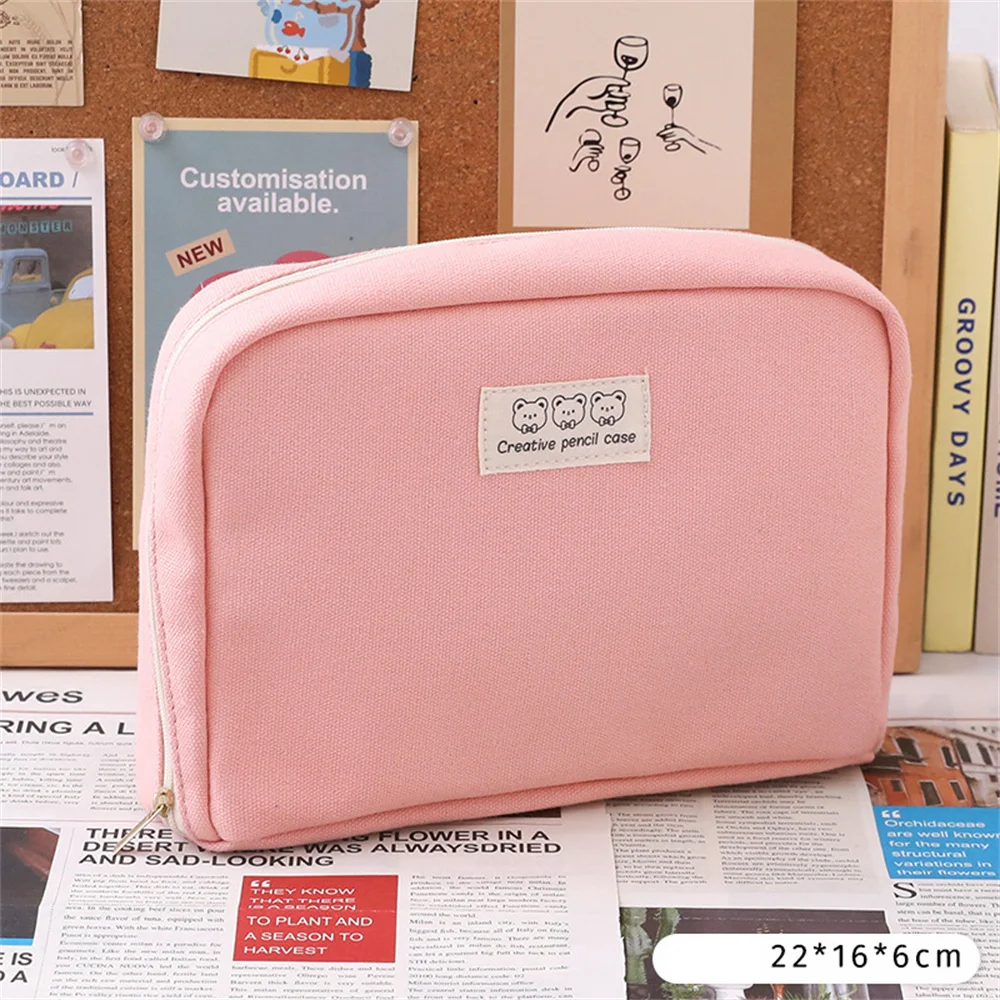 Imagem -06 - Kawaii Lápis de Grande Capacidade Bonito Estudante Pen Case Material Escolar Grande Papelaria Bolsa Lápis Pouch