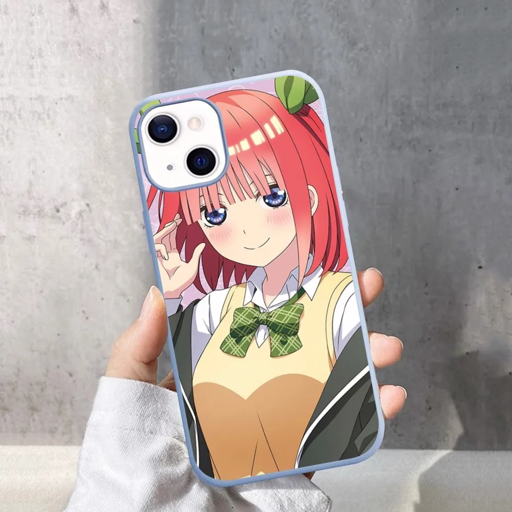 Nino Nakano casing ponsel Anime, casing ponsel warna permen polos untuk IPhone 14 11 12 13 Mini Pro Xs Max 8 7 6 6S Plus X XR