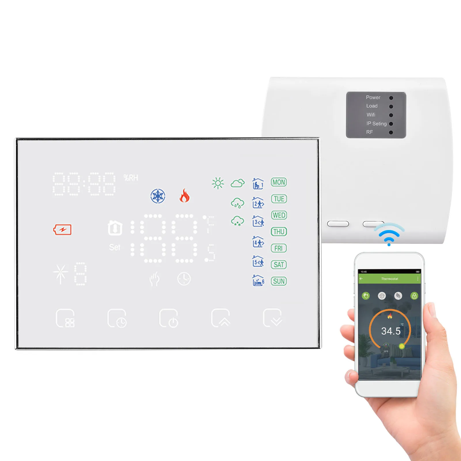 WIFI Smart Thermostat Programmable หม้อไอน้ำไฟฟ้าเครื่องทำความร้อน LED Touch APP ควบคุมอุณหภูมิ Controller