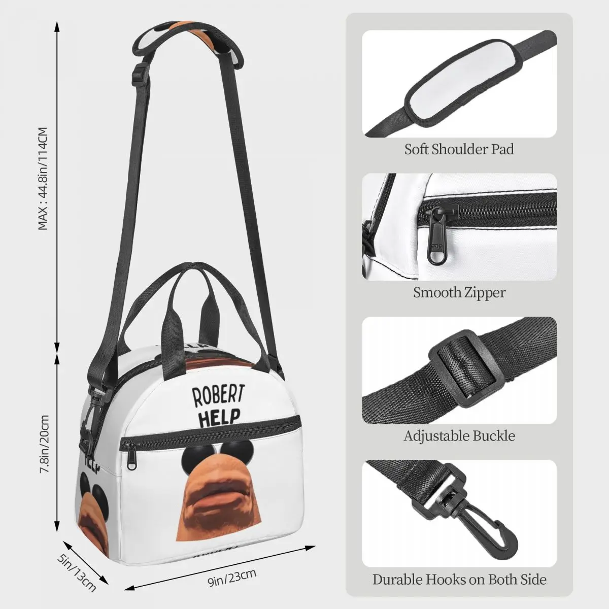 Marcus The Worm Robert Help 2 Insulated Lunch Bag for Women Office Cooler Thermal Box Tote Portable Lunch Boxes
