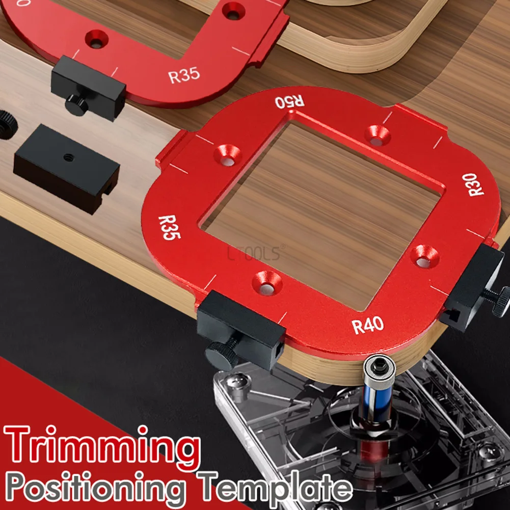 

Woodworking Router Templates R10-R25/R30-R50 Radius Arc Angle Positioning Template Corner Radius with Trimming Knife Reusable
