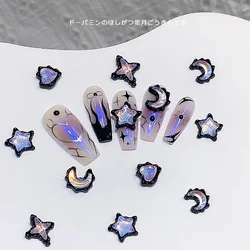 TSZS 10Pcs/Lot Y2K Heart Star Moon Nail Charms Ins Black Aurora Love Star Moon Nail Elegance Decoration Nail Accessories