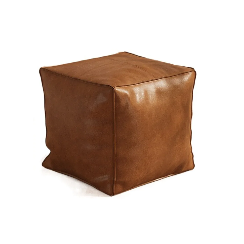 

Modern Non-Slip Storage Stool Large Capacity Waterproof Unstuffed Cushion Cover Thicken Stackable Moroccan Pouf Living Room