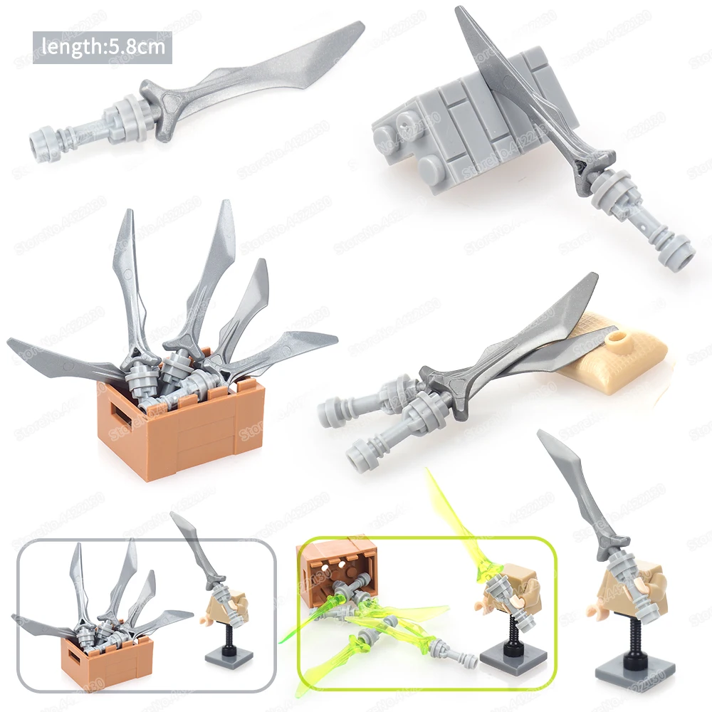 Ranger Weapons Warrior Machete Building Block Moc Figures Warrior Equipment War Assemble Duel Model Child Christmas Gift Boy Toy