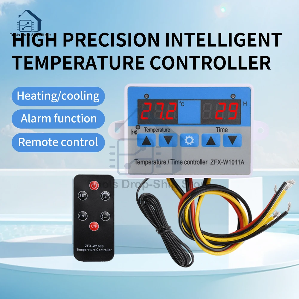 W1011a digital led controlador de temperatura e umidade termostato interruptor sonda termômetro termostato sensor 12v/24v/110v/220v
