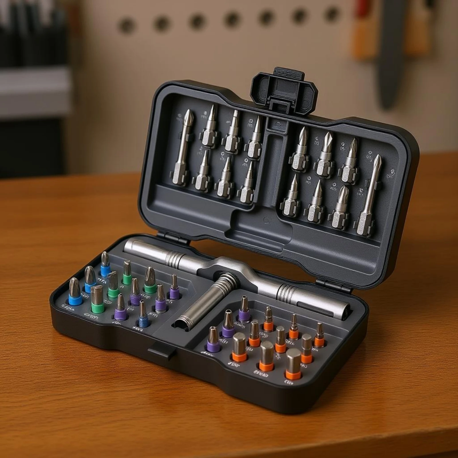 38-in-1 Präzisions-Ratschenschraubendreher-Set Kompaktes Multi-Bit-Schraubendreher-Kit Reparaturwerkzeug Tragbare Organisierte Aufbewahrung – Detail 3