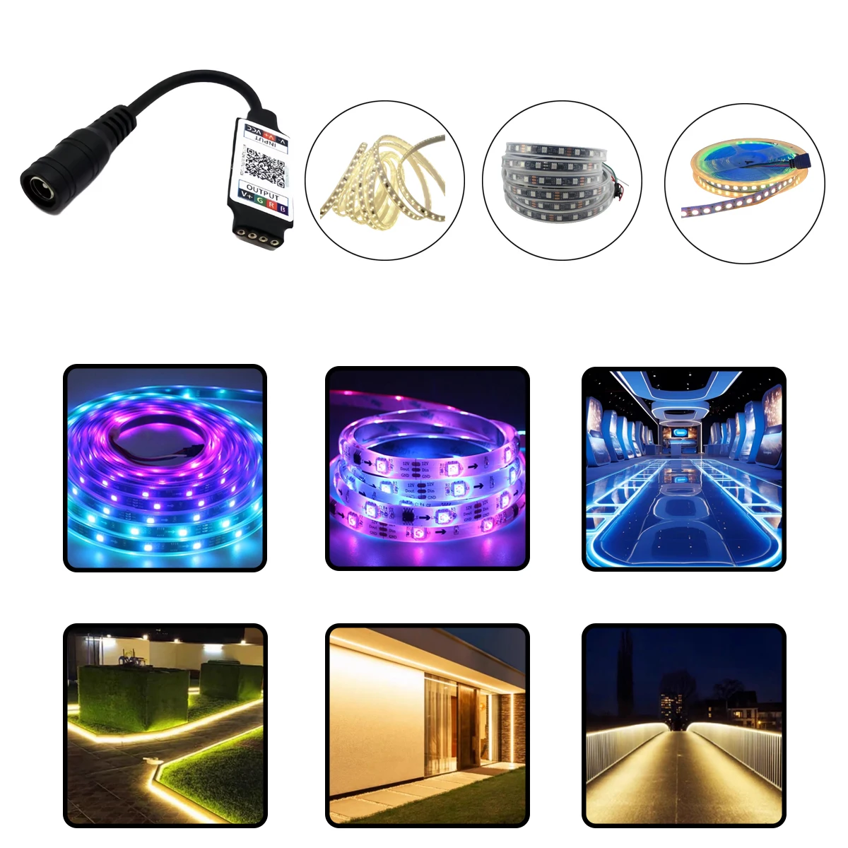 5–24 V DC Mini-Bluetooth-RGB-Musikcontroller mit APP – intelligenter LED-Farbwechsel-Controller für Streifenlichter