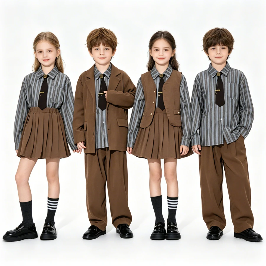 

Kids Jazz Hip Hop Dance Costume Set Unisex Boys Girls Shirt Vest Pants Skirt for School Performance Team Uniform Stage Wear 12 Y