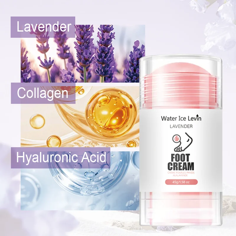 Water Ice Levin Lavender Foot Cream Collagen Hyaluronic Acid Intensive Nourishing Moisturizing Skin Care. 45g.