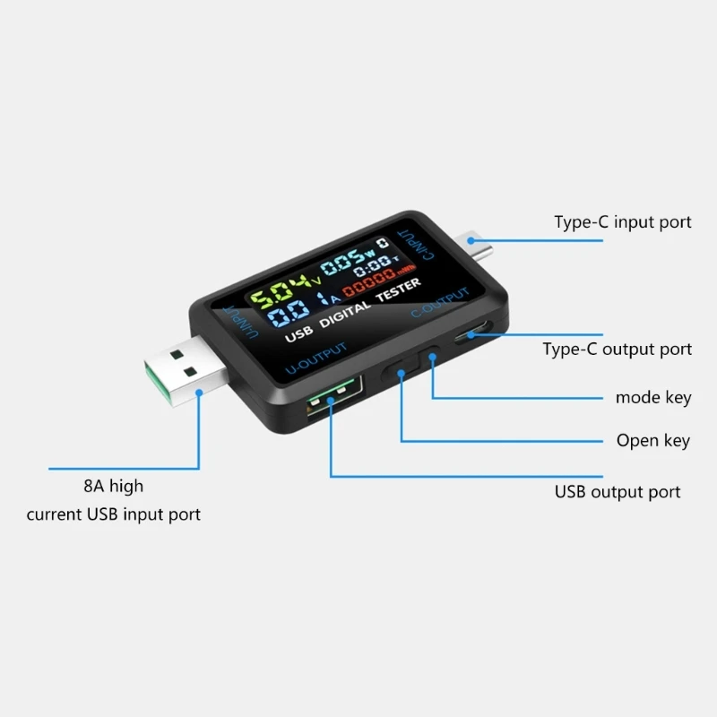 USB измеритель мощности, Φ 5A LCD USB/USB дисплей тока USB тестер мультиметра тестирование скорости кабеля